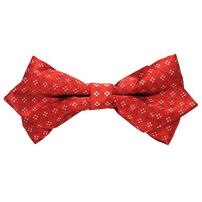 Tiekart men red knotted double bow tie