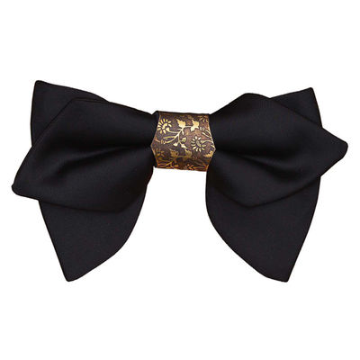 Black Embelished Tuxedo Bow Tie for Men