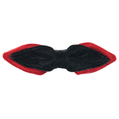 Red and Black Diamond Triangular velvet Partywear Bow Tie for Men