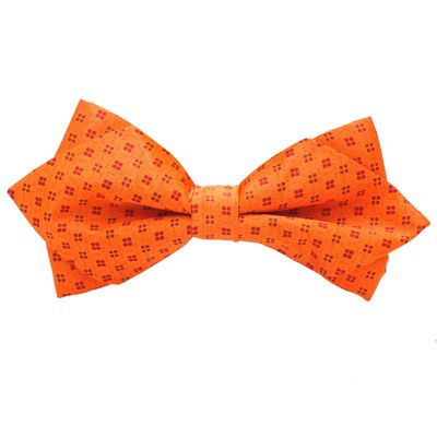 Tiekart men orange floral  knotted double diamond bow tie