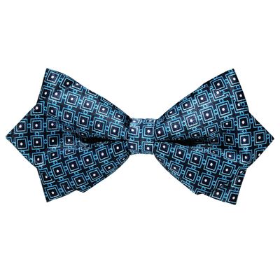 Tiekart men blue   knotted double bow tie