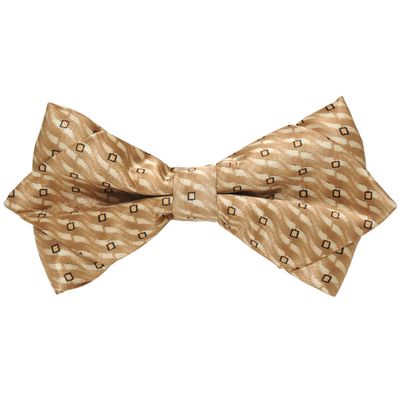 Tiekart men brown knotted double bow tie