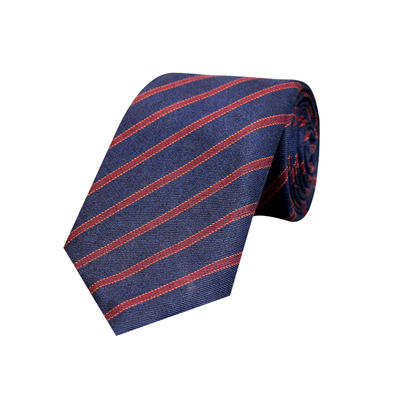 Blue Formal Cotton Striped Tie for Men