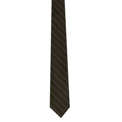 Dark Grey Formal Cotton Striped Tie for Men