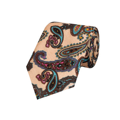 Pink Formal Paisley Cotton Printed Tie for Men