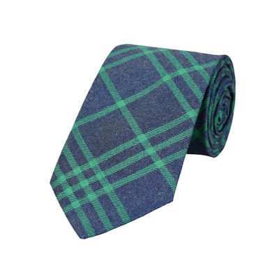 Men Tie - Green Formal Cotton Checks Tie for Men