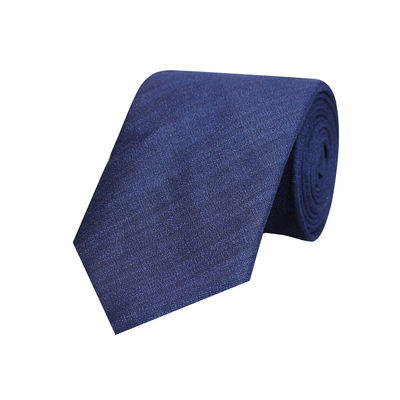 Blue Classic Formal Informal Plain Solid  Linen Tie for Men