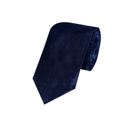 Navy Blue Plain Solid Velvet Designer Partywear and Wedding Tie for Men