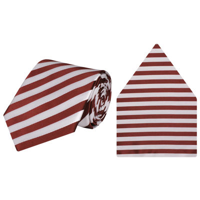 cool combos maroon striped tie+pocketsquare