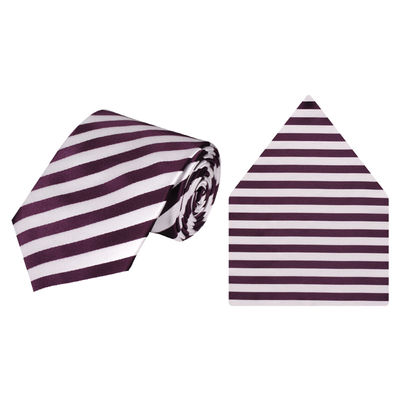 cool combos purple striped tie+pocketsquare