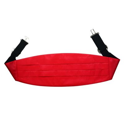 Tiekart men red plain solids  cummerbund