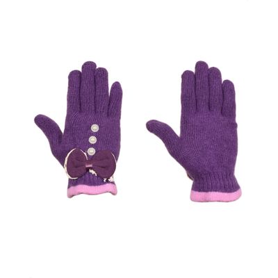 Tiekart women purple  woollen gloves