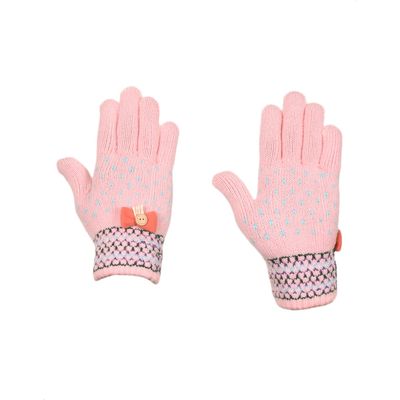 Tiekart women pink  woollen gloves