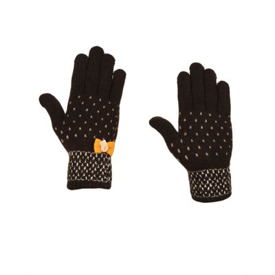 Tiekart women brown  woollen gloves