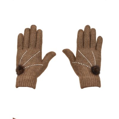 Tiekart women brown  woollen gloves