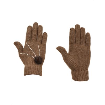 Tiekart women brown  woollen gloves