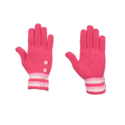 Tiekart women pink  woollen gloves