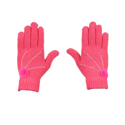 Tiekart women pink  woollen gloves