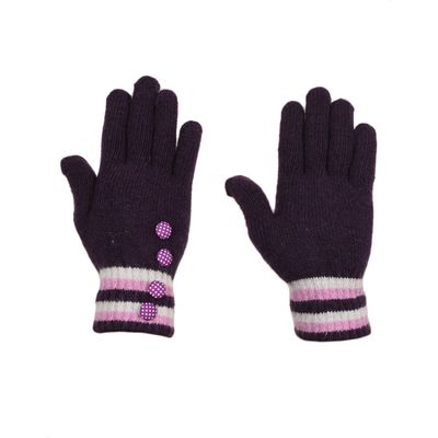 Tiekart women purple  woollen gloves