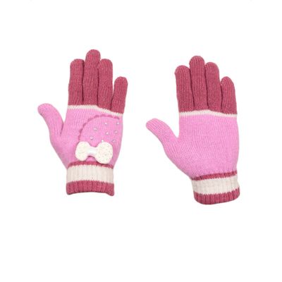 Tiekart women pink  woollen gloves