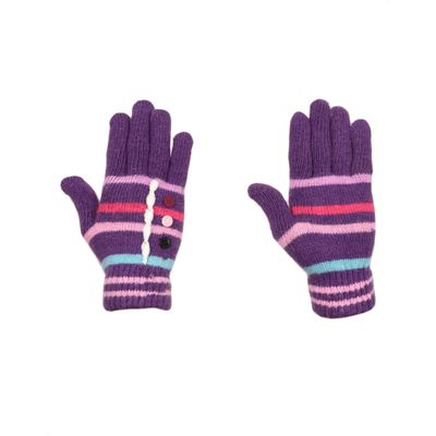 Tiekart women purple  woollen gloves