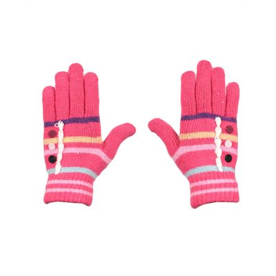 Tiekart women pink  woollen gloves