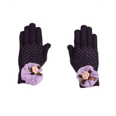 Tiekart women purple  woollen gloves