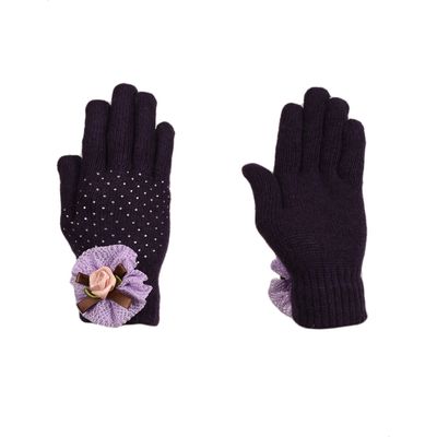 Tiekart women purple  woollen gloves