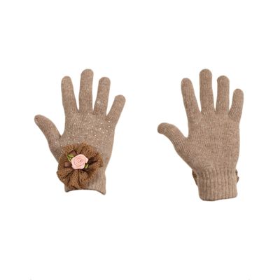 Tiekart women brown  woollen gloves