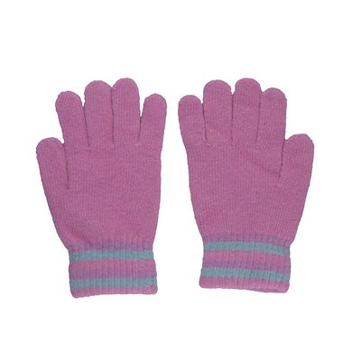 Tiekart women pink plain solids woollen gloves