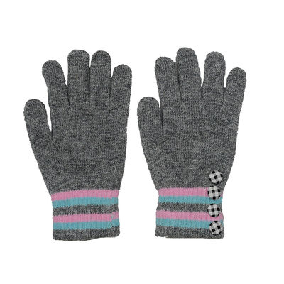 Tiekart women grey striped woollen gloves