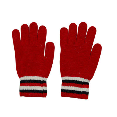 Tiekart women red striped woollen gloves