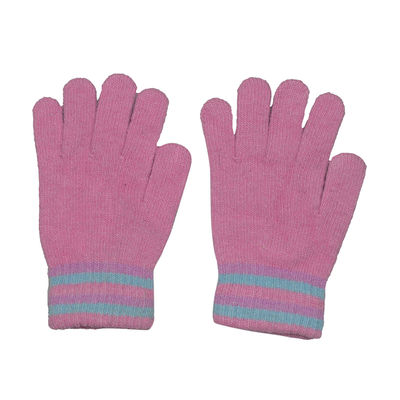 Tiekart women pink striped woollen gloves