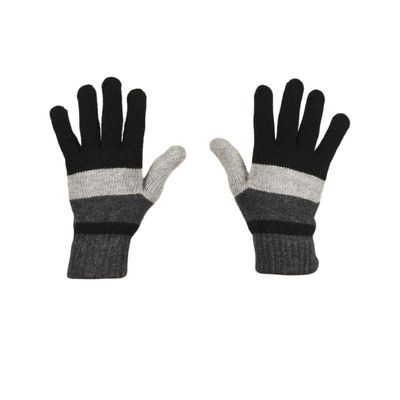 Tiekart men monochrome striped woollen gloves