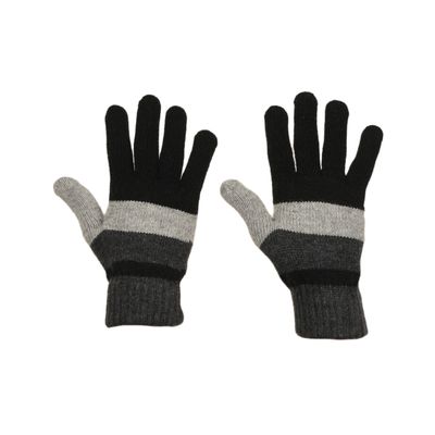 Tiekart men monochrome striped woollen gloves