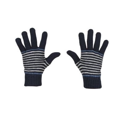 Tiekart men multi striped woollen gloves