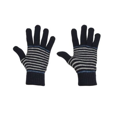 Tiekart men multi striped woollen gloves