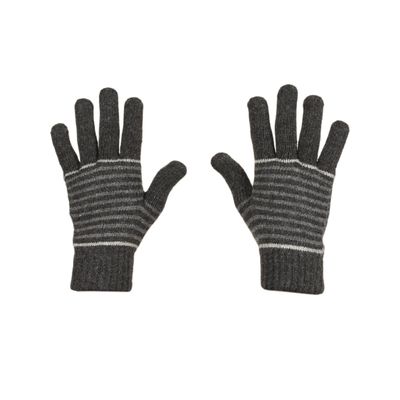 Tiekart men grey striped woollen gloves