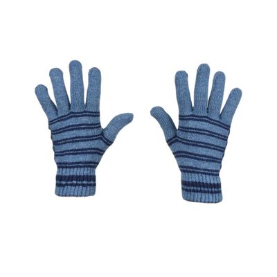 Tiekart men blue striped woollen gloves