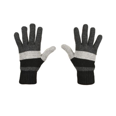 Tiekart men monochrome striped woollen gloves