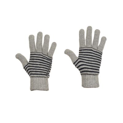 Tiekart men grey striped woollen gloves