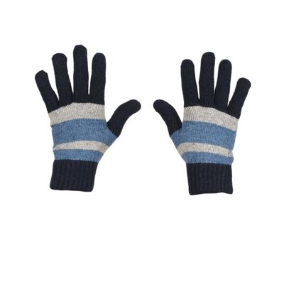 Tiekart men multi striped woollen gloves