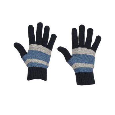 Tiekart men multi striped woollen gloves