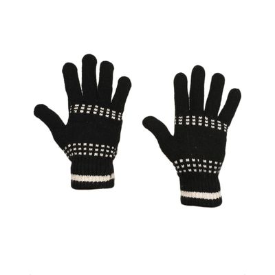 Tiekart men black woollen gloves