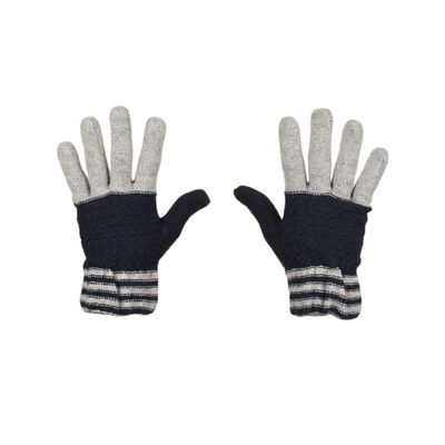 Tiekart men multi striped woollen gloves