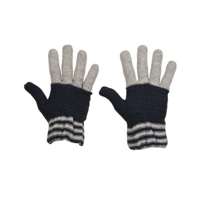 Tiekart men multi striped woollen gloves