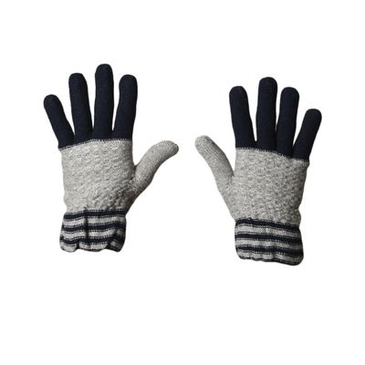 Tiekart men multi striped woollen gloves