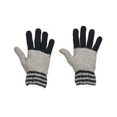 Tiekart men multi striped woollen gloves