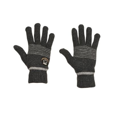 Tiekart men grey striped woollen gloves