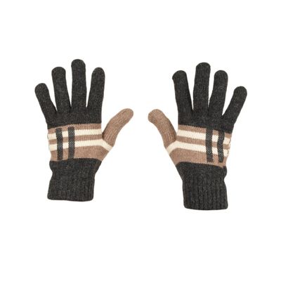 Tiekart men multi striped woollen gloves